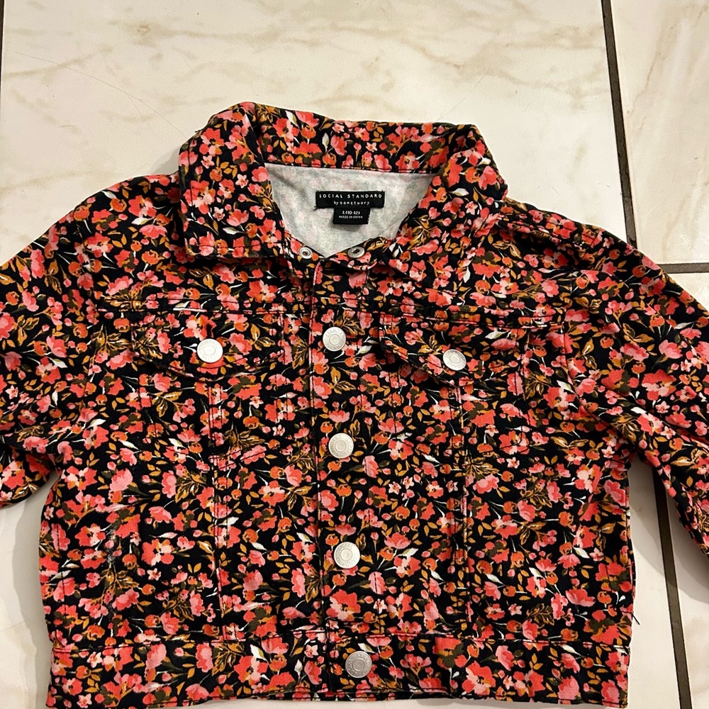 Girls Social Standard by sanctuary Floral Kids Jacket - Picture 2 of 4